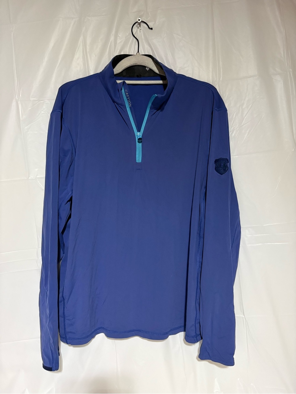 Greyson Royal Blue Long-Sleeve Quarter-Zip with Teal Accent